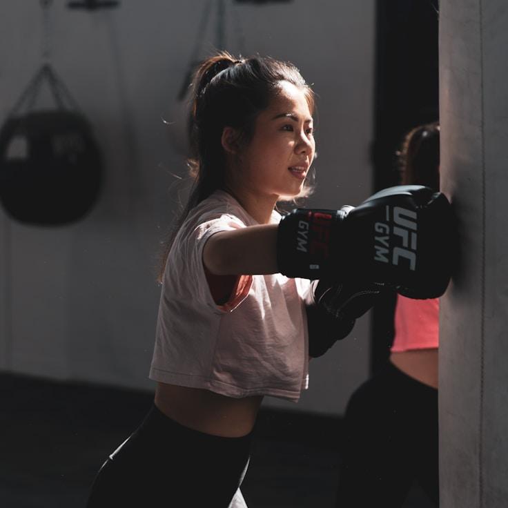 Contemporary gym interior featuring workout equipment